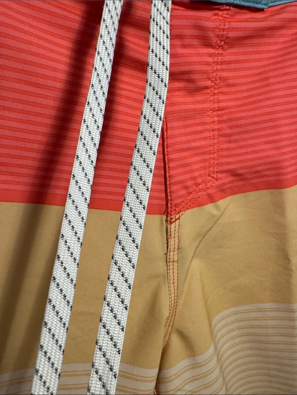 Quiksilver Men’s Coral, Aqua & Yellow Colorblock Boardshorts